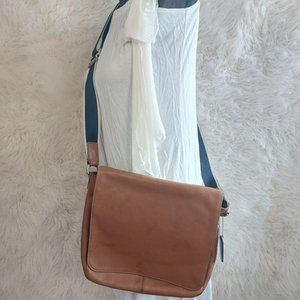 Coach F70555 Women's Tan Leather Heritage Web Map Messenger Bag